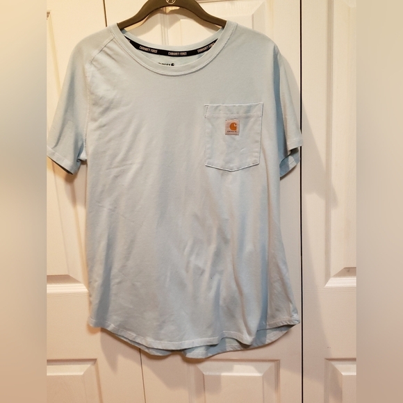 Womens Carhartt Blue Short Sleeve Tee Essential Comfort - Picture 3 of 6